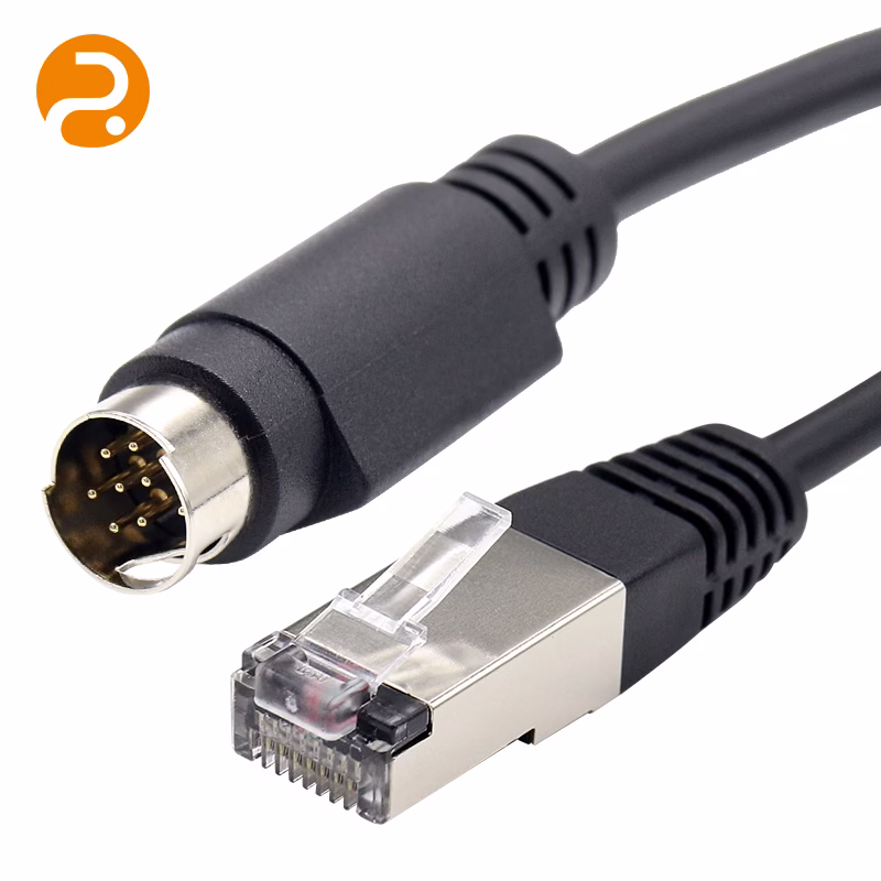 RJ45 a VISCA conector redondo de 8 pines DIN